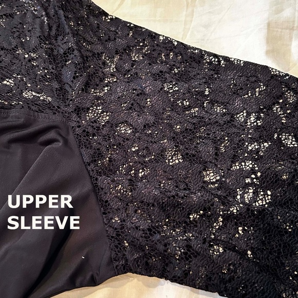 NEW PHOTOS! LACE SWEETHEART TOP, BLACK, SIZE 5X, BACK BUTTON, PENNINGTONS, - Picture 6 of 9